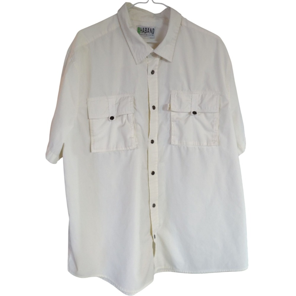 Haband Shirt‎ Snaptastic Mountaineer Woven Mens Size Double Extra Large Yellow